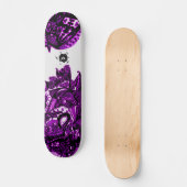 Cooles Lila Schwarz Abstrakt Skateboard (Vorderseite)