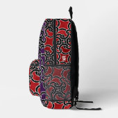 Cooles Lila Schwarzes Knot Modernes Monogramm Bedruckter Rucksack (Rechts)