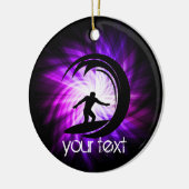 Cooles Lila Surfen Keramik Ornament (Links)