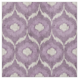 Cooles lila und cremefarbenes Ikat-Stammmuster Stoff