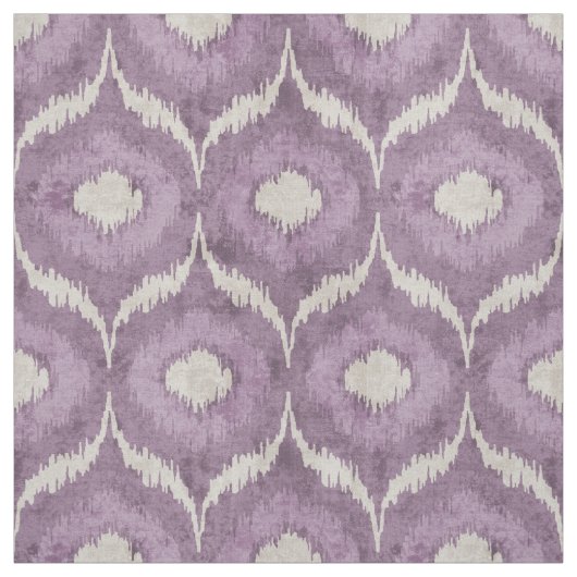 Cooles lila und cremefarbenes Ikat-Stammmuster Stoff (Muster)