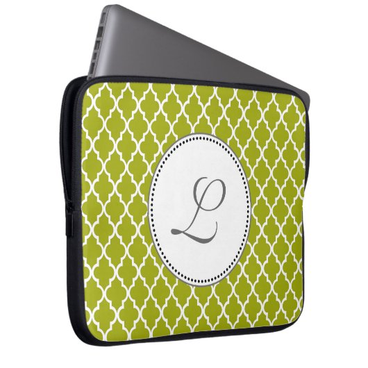 cooles Limones Quartfolienmuster Monogramm Laptopschutzhülle (Vorne Rechts)