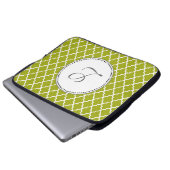 cooles Limones Quartfolienmuster Monogramm Laptopschutzhülle (Vorne Knopf)