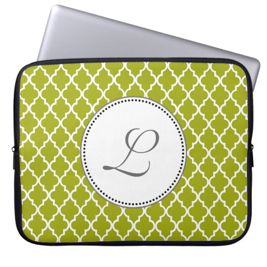 cooles Limones Quartfolienmuster Monogramm Laptopschutzhülle (Vorderseite)