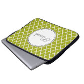 cooles Limones Quartfolienmuster Monogramm Laptopschutzhülle (Vorne Knopf)