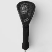 Cooles Lion Black Marble Background Monogram Golf Headcover (Vorderseite)
