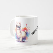 Cooles Llama mit Sonnenbrille Kaffeetasse (Vorderseite Links)