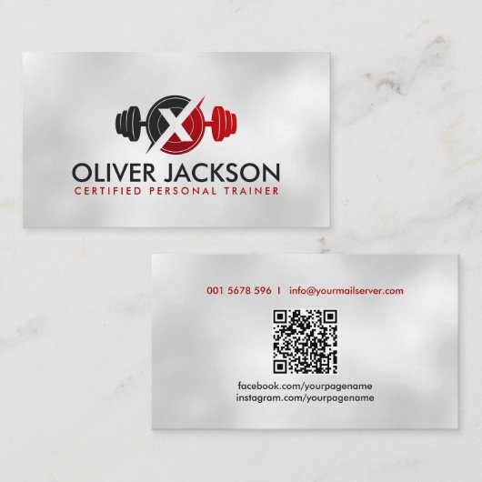 Cooles Logo für moderne Personal Trainer Visitenkarte (Vorne/Hinten)
