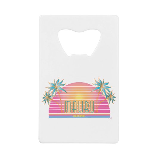 Cooles Logo von Malibu-CA-Sun Palm Trees Geldbeutel Flaschenöffner (Vorderseite)