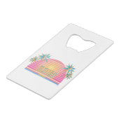 Cooles Logo von Malibu-CA-Sun Palm Trees Geldbeutel Flaschenöffner (Rückseite Schrägansicht)