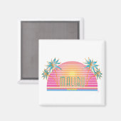Cooles Logo von Malibu-CA-Sun Palm Trees Magnet (Vorderseite/Rückseite)