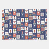 cooles Londoner Mustersystem Party Geschenkpapier Set (Vorderseite)