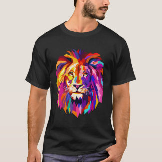 Cooles Löwenkopfdesign in hellen Farben T-Shirt