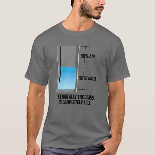 Cooles Luft-Wasser-Glas halb leer | Funny Men W T-Shirt (Vorderseite)