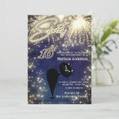 Cooles lustiges Katzenballon Feuerwerk Einladung (Stehend Vorderseite)