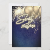 Cooles lustiges Katzenballon Feuerwerk Einladung (Rückseite)