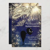 Cooles lustiges Katzenballon Feuerwerk Einladung (Vorne/Hinten)