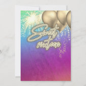 Cooles lustiges Katzenballon Feuerwerk Einladung (Rückseite)