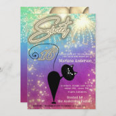 Cooles lustiges Katzenballon Feuerwerk Einladung (Vorne/Hinten)