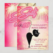 Cooles lustiges Katzenballon Feuerwerk Einladung (Vorne/Hinten)