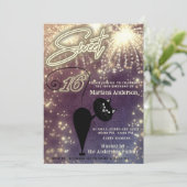 Cooles lustiges Katzenballon Feuerwerk Einladung (Stehend Vorderseite)