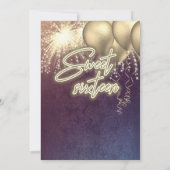 Cooles lustiges Katzenballon Feuerwerk Einladung (Rückseite)