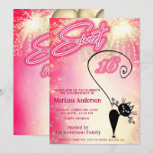 Cooles lustiges Katzenballon Feuerwerk Einladung (Vorne/Hinten)