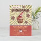 Cooles lustiges Typografie-Cookie-Austausch Party Einladung (Stehend Vorderseite)