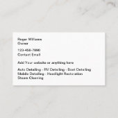 Cooles Luxus-Auto mit detaillierten Visitenkarten Visitenkarte (Rückseite)