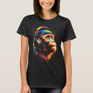 Cooles Macaque Monkey Musik T-Shirt