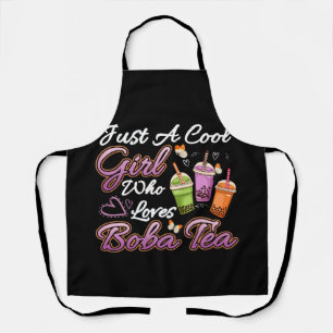 Cooles Mädchen, das Boba Tea Boba trinken Blase T Schürze