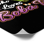 Cooles Mädchen, das Boba Tea Boba trinken Blase Te Poster (Ecke)