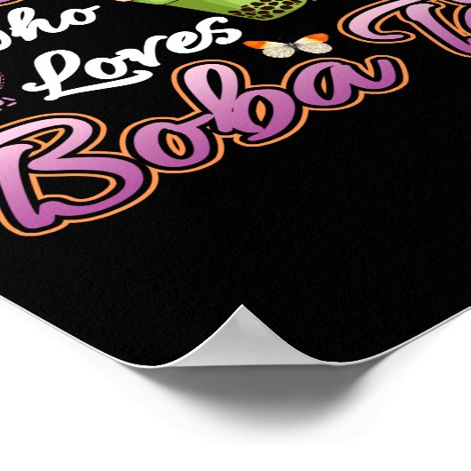 Cooles Mädchen, das Boba Tea Boba trinken Blase Te Poster (Ecke)