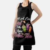 Cooles Mädchen, das Boba Tea Boba trinken Blase Te Schürze (InSitu)