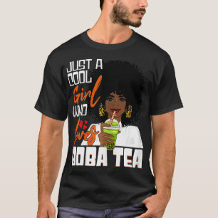 Cooles Mädchen, das Boba Tea Boba trinken Blase Te T-Shirt