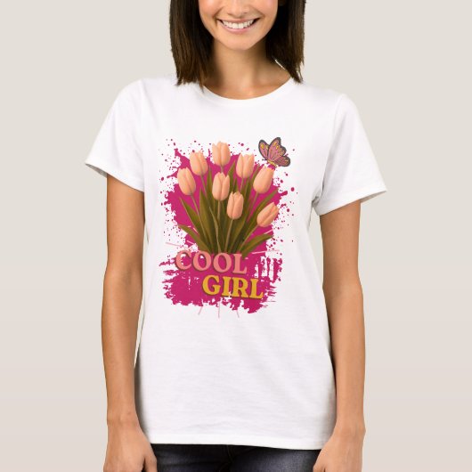 Cooles Mädchen-Design für Frauen, Mädchen T-Shirt (Vorderseite)