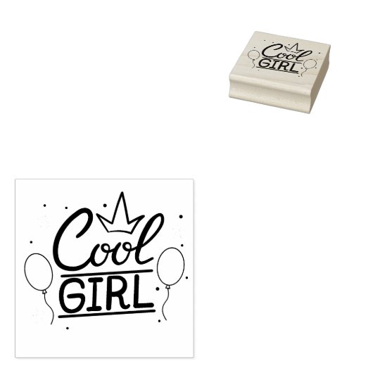 Cooles Mädchen Gummistempel (Stempel)