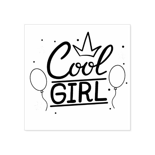 Cooles Mädchen Gummistempel (Prägung)