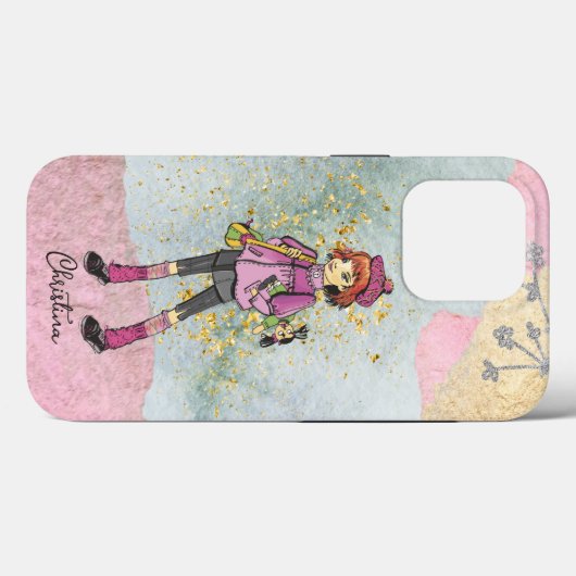 Cooles Mädchen mit Rothaargoldenname Case-Mate iPhone Hülle (Rückseite (Horizontal))