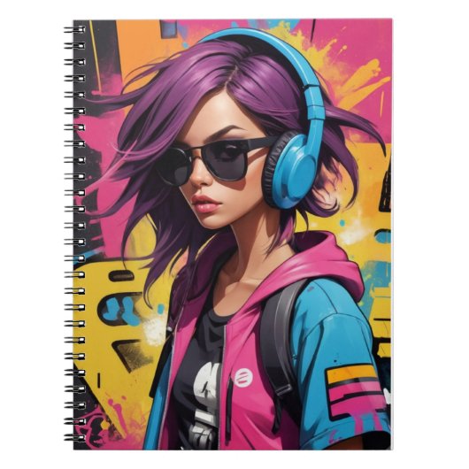 cooles Mädchen Notizblock (Vorderseite)