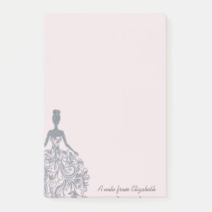Cooles Mädchen silbernes Glitter Kleid - Personali Post-it Klebezettel