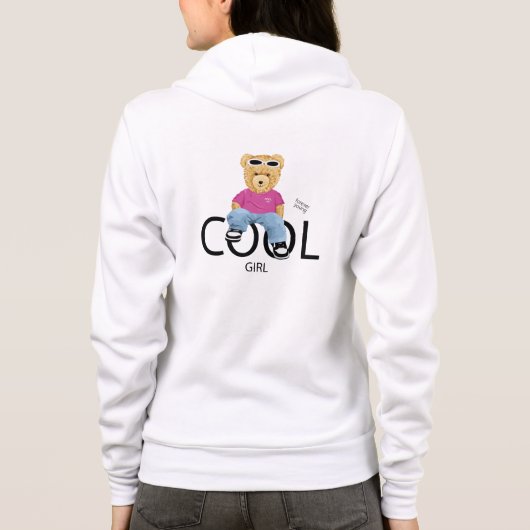Cooles Mädchen Teddy Hoodie – Süßer Stil (Rückseite)