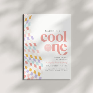 Cooles Mädchen zum ersten Geburtstag Einladung