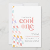 Cooles Mädchen zum ersten Geburtstag Einladung (Vorderseite)