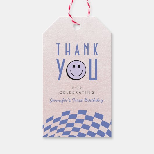 Cooles Mädchen zum ersten Geburtstag Geschenkanhänger (Vorderseite)