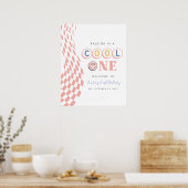 Cooles Mädchen zum ersten Geburtstag Poster (Küche)