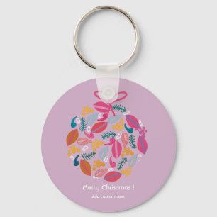 cooles, mädchenhaftes, rosa, individuelles Weihnac Schlüsselanhänger