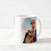 Cooles MAGA Cat TRUMP Halten einer niedlichen Sonn Kaffeetasse (VorderseiteRechts)