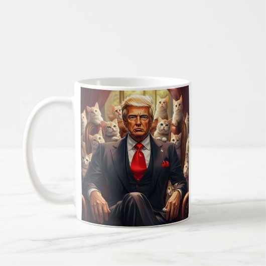 Cooles MAGA Cat TRUMP umgeben von KITTENS lustig Kaffeetasse (Links)
