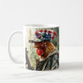 Cooles MAGA-Hühnchen mit Gun Camouflage Cap Rooste Kaffeetasse (Links)